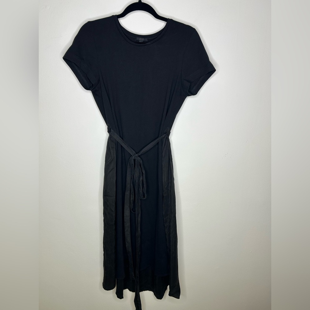 COS Black Drawstring Mulberry Silk Cotton Dress Size medium - Picture 4 of 9
